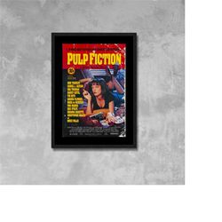 pulp fiction, classic vintage poster, 80's movie poster framed canvas print, film poster, advertising poster, canvas wal