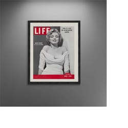 life magazine, marilyn monroe's debut on the magazine's cover photo portrait framed canvas print, famous american actres