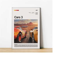 cars 3 - kids poster movie, wall art, art decoration, movie cartoon, colorful, handmade,nursery, movie poster