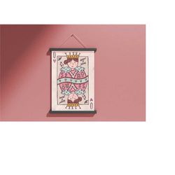 queen of mums, mother's day gift, gift for mother, gift for birthday, playing cards poster, queen framed canvas, queen a