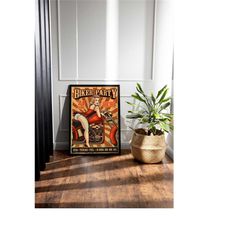 biker party poster, vintage biker woman canvas, vintage party wall art, vintage texas wall decor, texas wall decor, texa