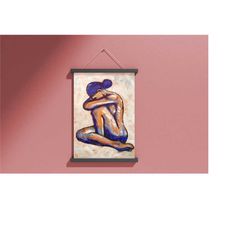 framed nude canvas, abstract art, abstract woman poster print