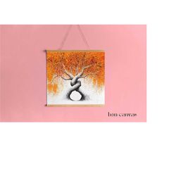 tree canvas poster print, twisting love canvas, tree wall art, tree home decor, twisted tree painting
