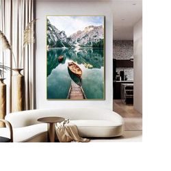 217 1 mountain painting - mountain artwork - mountain print - mountain wall art - lake painting - lake art - landscape a