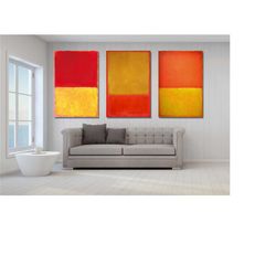 set of 3 mark rothko poster, mark rothko paintings canvas, mark rothko paintings, mark rothko canvas, ready to hang, wor