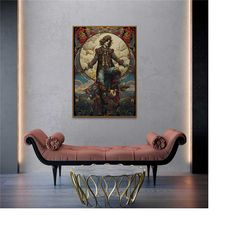 the fool tarot art, dark academia, tarot card, art nouveau tarot, tarot art print, witchy art, occult decor