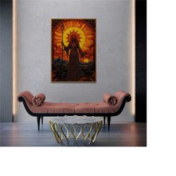 the sun tarot art, dark academia, tarot card, art nouveau tarot, tarot art print, tarot card, deity tarot, tarot cards,