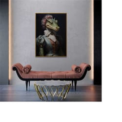 victorian dragon portrait, dark academia, dark academia decor, halloween decor, dark aesthetic