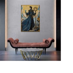 the magician, tarot card, dark academia, dark academia decor, home decor, halloween, witchy art, occult decor