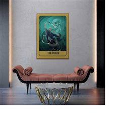 the death tarot, voldemort, harry potter, dark academia, tarot card, tarot art print, deity tarot, witchy room decor, da