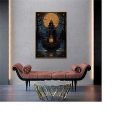 the hermit tarot art print , tarot card, dark academia, dark academia decor, home decor, halloween, witchy art, occult d