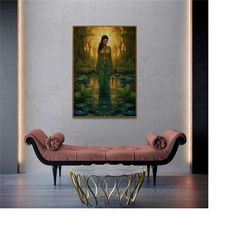 lady of the lake tarot art print , tarot card, dark academia, dark academia decor, home decor, halloween, witchy art, oc