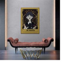 the magican tarot art, wednesday tarot, dark academia, tarot card, tarot art print, deity tarot, witchy room decor, dark