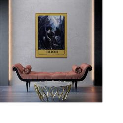 the death tarot art, tanatos, dark academia, tarot card, tarot art print, deity tarot, tarot deck, witchy room decor, da