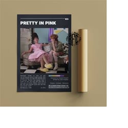 pretty in pink retro vintage poster | minimalist movie poster | retro vintage art print | wall art | home decor