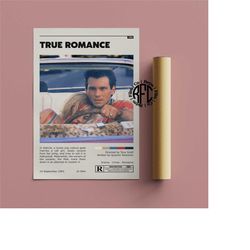 true romance retro vintage poster | minimalist movie poster | retro vintage art print | wall art | home decor
