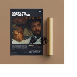sorry to bother you retro vintage poster | minimalist movie poster | retro vintage art print | wall art | home decor