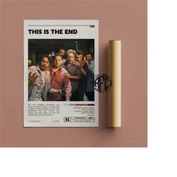 this is the end retro vintage poster | minimalist movie poster | retro vintage art print | wall art | home decor