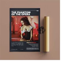 the phantom of the opera retro vintage poster | minimalist movie poster | retro vintage art print | wall art | home deco