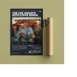 the life aquatic with steve zissou retro vintage poster | minimalist movie poster | retro vintage art print | wall art |
