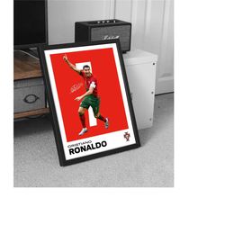 cristiano ronaldo poster - perfect for fans! - portugal football, 11x14 minimal ronaldo print for room & office wall art