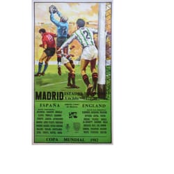 1982 world cup (football/soccer) england - spain - original vintage poster