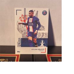 kylian mbappe topps paris saint germain team set, paris saint-germain. soccer card.
