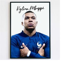 mbappe poster instant download kylian mbappe world cup wall art decor mbappe france poster birthday gift psg fan gift pr