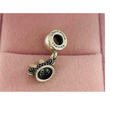 New Authentic Pandora D i s n e y - Minnie Mouse Sparkling Ear Hat Charm S925 Sterling Silver For Bracelet,Enamel crafts