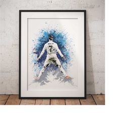 goal celebration: cristiano ronaldo illustrative art poster - real madrid legend's triumph