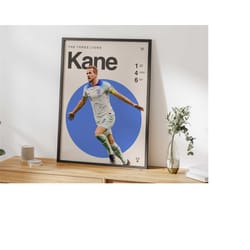 harry kane inspired poster, football print, soccer poster, uni room decor, gift for men, gift for boyfriend, wall art, e