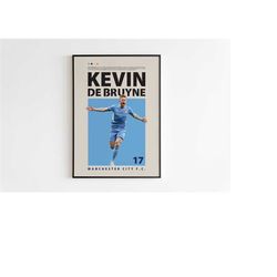 kevin de bruyne poster, manchester city poster, de bruyne print art, office wall art, bedroom art, gift poster, belgian