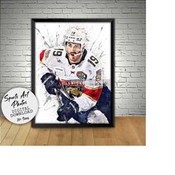 matthew tkachuk poster, florida panthers, wall art printable, hockey art, digital download, man cave gift, sports art