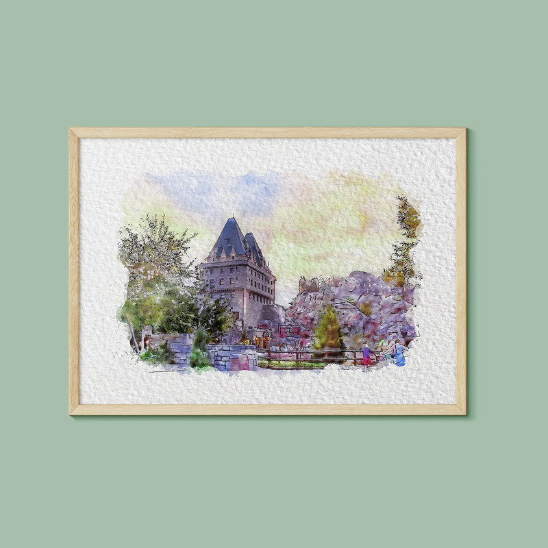 Epcot World Showcase Canada Pavilion Watercolour Print, Walt Disney World, Orlando, Florida, Disney Print, Disney Painting.jpg