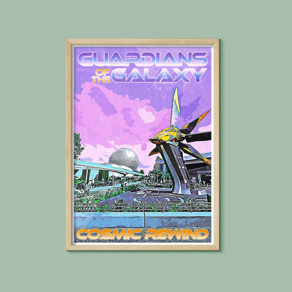 Guardians of the Galaxy Cosmic Rewind Poster, Disney Print, Walt Disney World Poster, Disney gift, Spaceship Earth, Disneyworld, Epcot Print.jpg