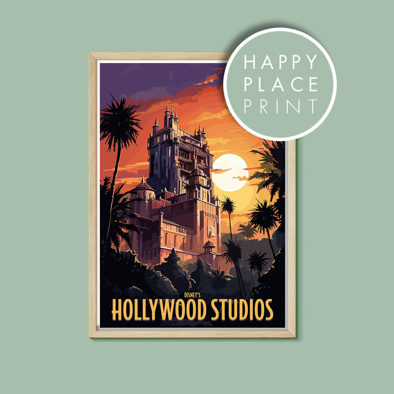 Hollywood Studios Vintage Poster, Disney Print, Walt Disney World, Orlando, Florida, Disney Parks Poster, Disney Resort Poster, Disney Art.jpg