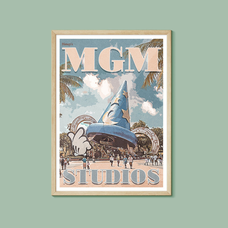 MGM Studios Retro Poster, Disney Print, Walt Disney World Poster, Hollywood Studios, Disney Parks Poster, Disney Poster, Disney Resort Art.jpg