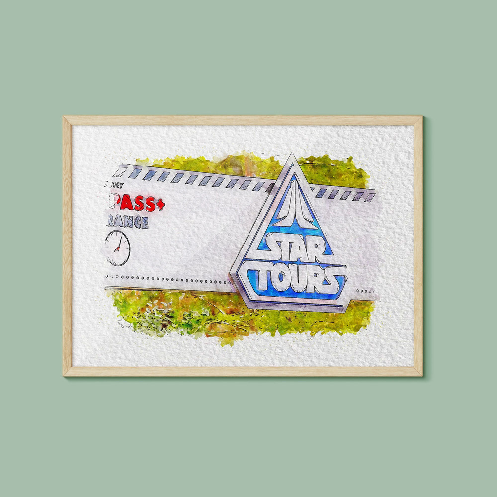 Star Tours Watercolour Print, Walt Disney World, Orlando, Florida, Hollywood Studios, Star Wars Print, Disney Print, Disney Parks Print.jpg