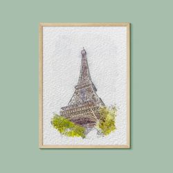 the eiffel tower watercolour print