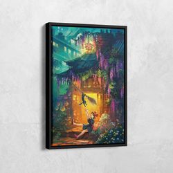 kiki's delivery service, japanese anime canvas, studio ghibli poster, hayao miyazaki, japanese movie poster, anime fan g