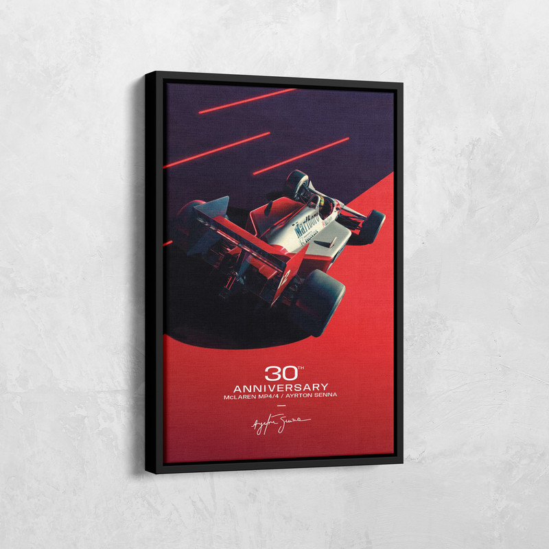 McLaren MP44 Ayrton Senna Formula 1 Poster, Formula 1 Home Decor, Formula One Driver Print Canvas, Hand Drawn Senna, F1 Car Wall Art.jpg