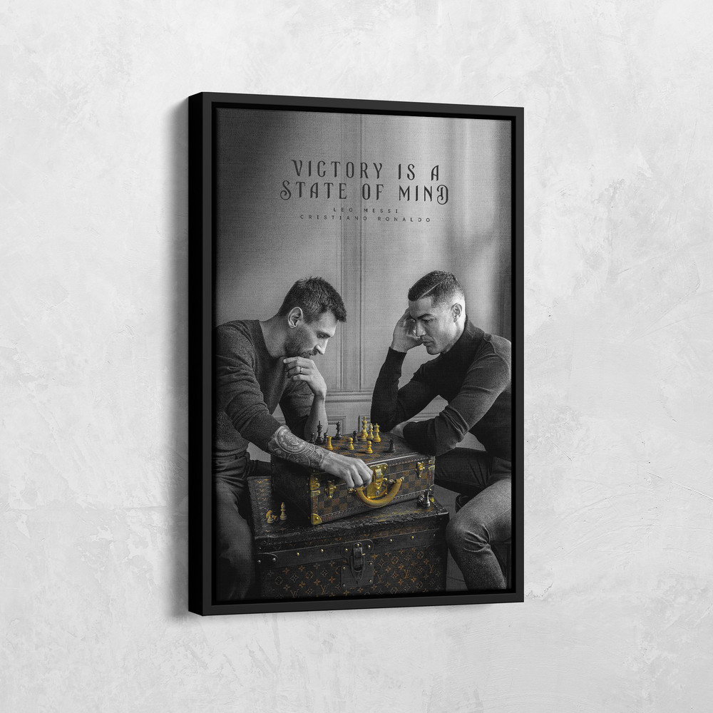 Messi & Ronaldo Chess Poster, Football Legends Canvas, World Cup 2022 Iconic Art, Soccer Player Poster, Football Wall Art, Sport Home Decor.jpg