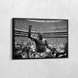 pele poster, pele print, pele soccer canvas, soccer poster, sports art prints, brazilian soccer legend, gym room decor,
