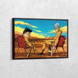 r & m poster, r and m cartoon print, funny print, r and m caricature, funny cartoon art, breaking bad poster, tv series