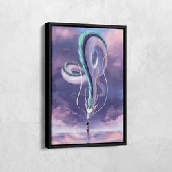spirited away poster, studio ghibli canvas, japanese anime poster, studio ghibli decor, spirited away art, anime fan gif