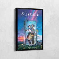 suzume no tojimari canvas, suzume poster, suzume movie art wall art, japanese anime canvas, manga poster, suzume movie p