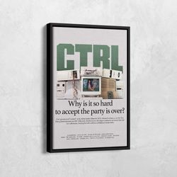 sza poster, ctrl album cover canvas, album cover print, sza tracklist poster, music print, music poster, girly wall art,