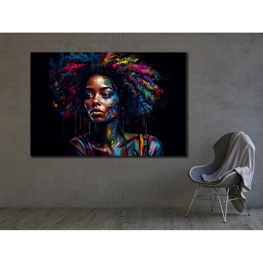 African Woman Wall Art, Beautiful African Woman Painting, African Woman Canvas Art, Colorful African Canvas, Home Gift, Room Decor 1.jpg