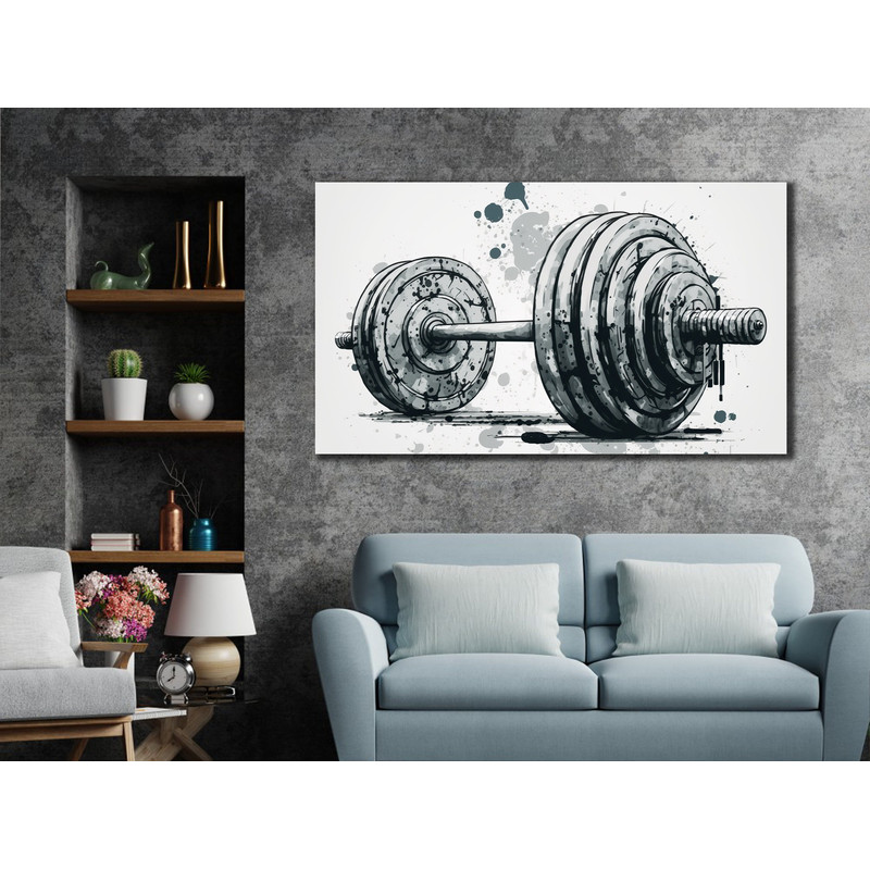 Barbell Graffiti Canvas Print, Barbell Canvas, Gym Wall Art, Motivational Fitness Wall Decor, Sport Home Gift.jpg