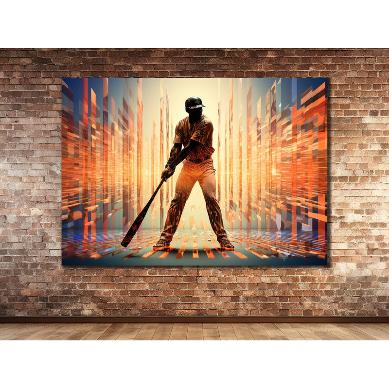 Baseball Player Print, Graffti Baseball Canvas Print, Male Baseball Gift, Color Baseball Wall Art, Room Decor Gift.jpg